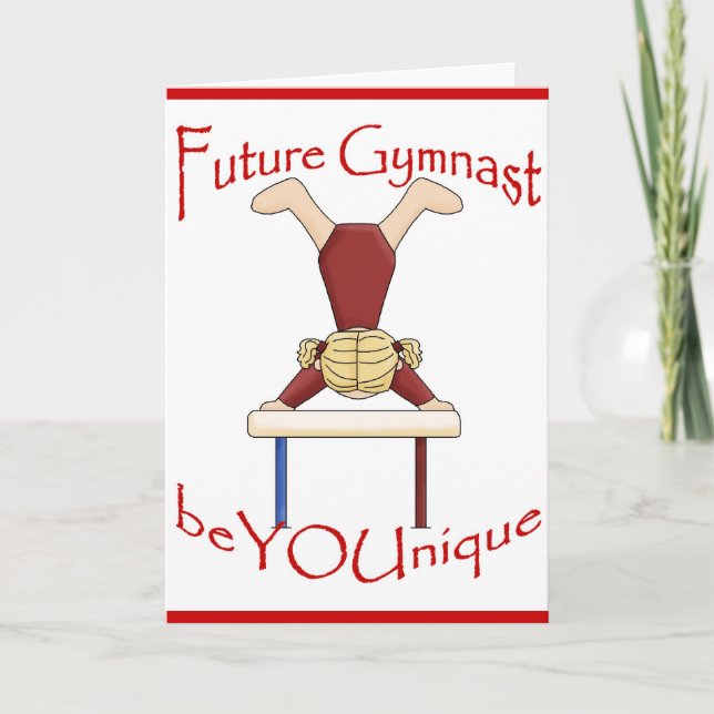 Future Gymnast Greeting Card by BeYOUnique (Front)