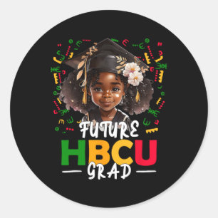 Future Hbcu Grad Afro Black Girl Kids Graduation C Classic Round Sticker