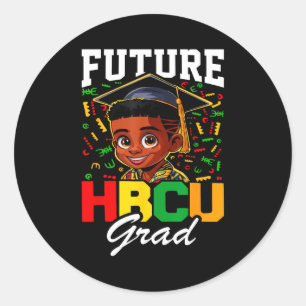 Future hbcu grad black boy hbcu toddler kids classic round sticker
