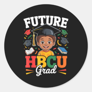 Future hbcu grad black boy hbcu toddler kids classic round sticker