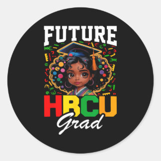 Future hbcu grad black girl hbcu toddler kids classic round sticker