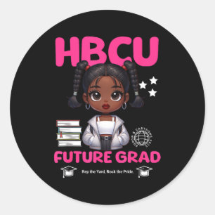 Future hbcu grad for girls – black girl toddler classic round sticker