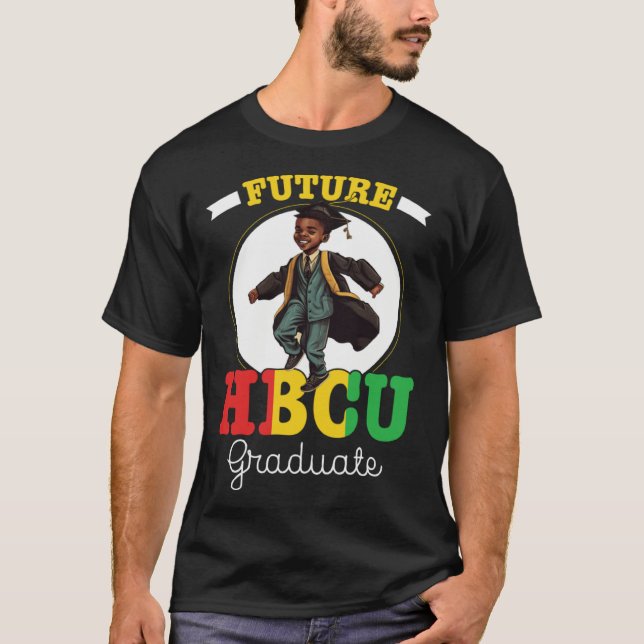 Future HBCU Grad History Black College Youth Black T-Shirt (Front)