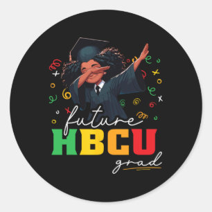 Future Hbcu Grad Shirt Kids - Dabbing Girl Graduat Classic Round Sticker