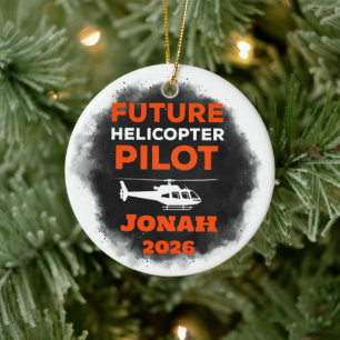 Future Helicopor Pilot Graduation Ceramic Tree Decoration