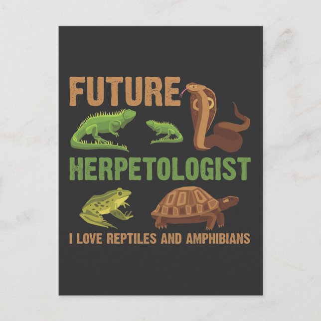 Future Herpetologist Reptile Amphibians Fan Kid Postcard (Front)