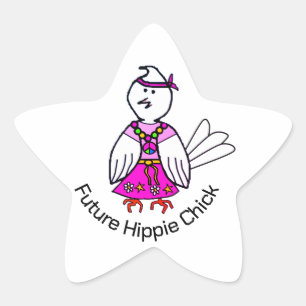 Future Hippie Chick  Star Sticker