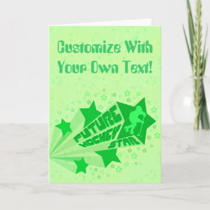 Future Hockey Star (green) Greeting Card