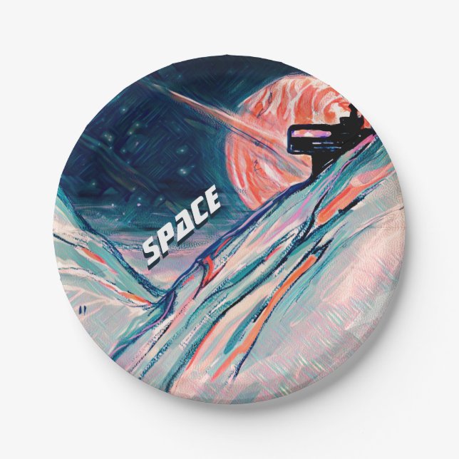 Future Home in Space  Paper Plate (Front)