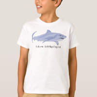 Future Ichthyologist with Great White shark
