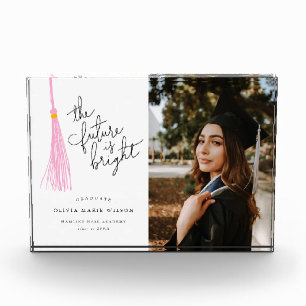 Future is Bright Graduate Light Pink Keepsake Photo Block