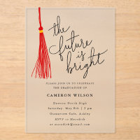 Future Is Bright Red Tassel Graduation Party