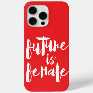 Future is FEMALE, in pop red, feminism iPhone 15 Pro Max Case