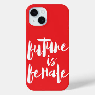 Future is FEMALE, in pop red, feminism iPhone 15 Case