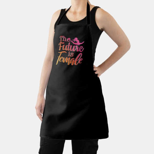 Future is Female Quote - Feminist Gymnastics  Apron (Insitu)