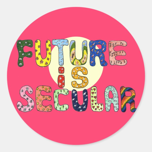 FUTURE IS SECULAR CLASSIC ROUND STICKER (Front)
