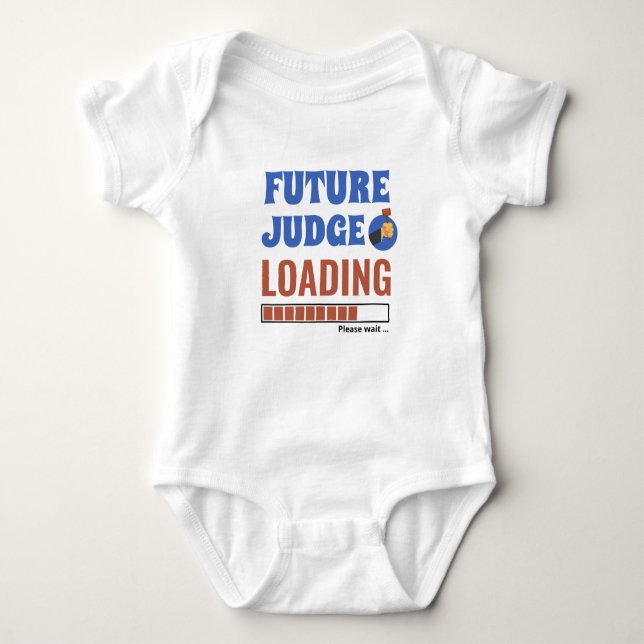 Future Judge Loading Funny Personalised Unisex Baby Bodysuit (Front)