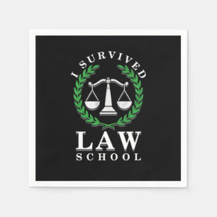 Future Lawyer Students Attorney Gift I Survived La Napkin