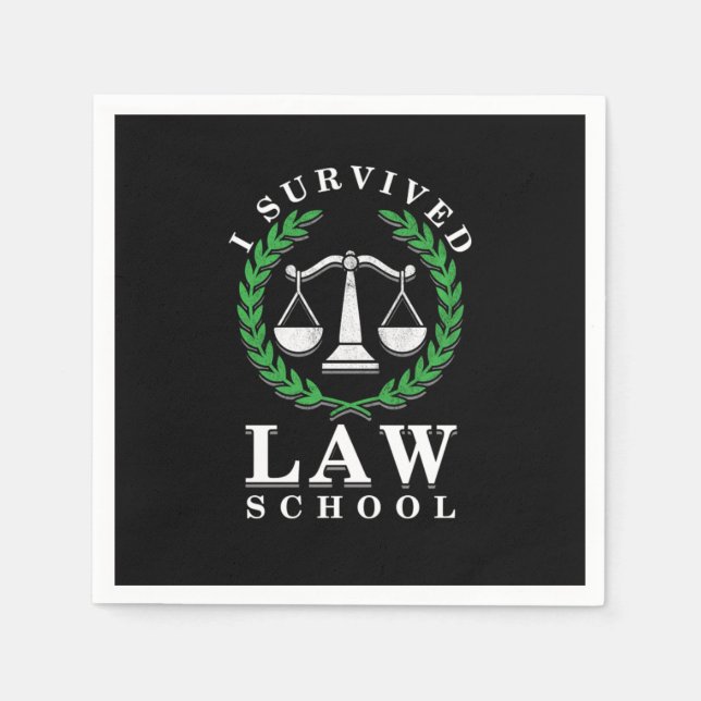 Future Lawyer Students Attorney Gift I Survived La Napkin (Front)