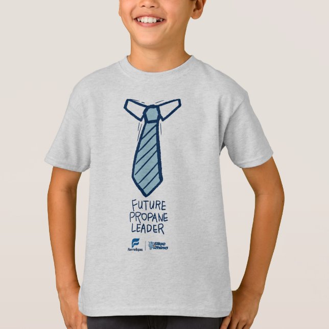 Future Leader Tie Boys' T-shirt - Grey (Front)