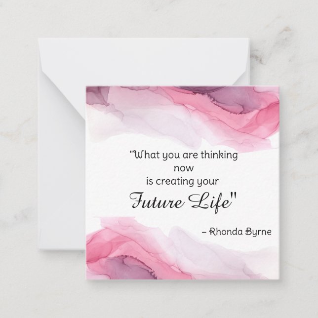 *~  Future Life Watercolor Quote  AP62  Note Card (Front)