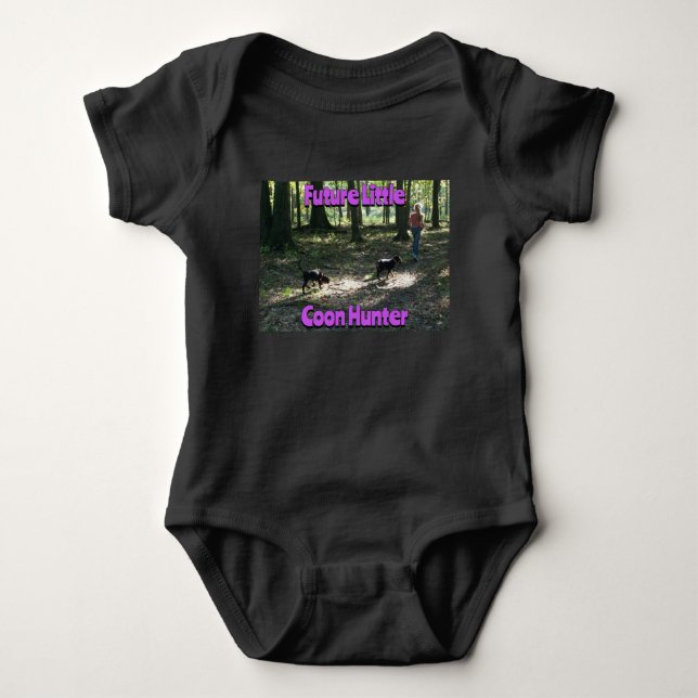 Future Little Coon Hunter Baby Bodysuit (Front)
