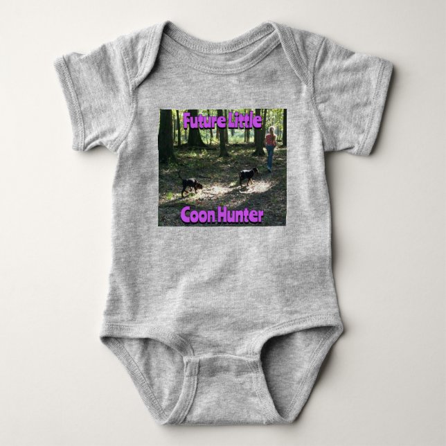 Future Little Coon Hunter Baby Bodysuit (Front)