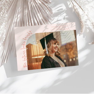 Future Looks Bright Peach Curved Photo Announcement