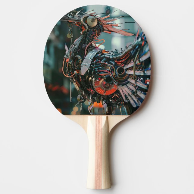 Future machine peacock ping pong paddle (Front)