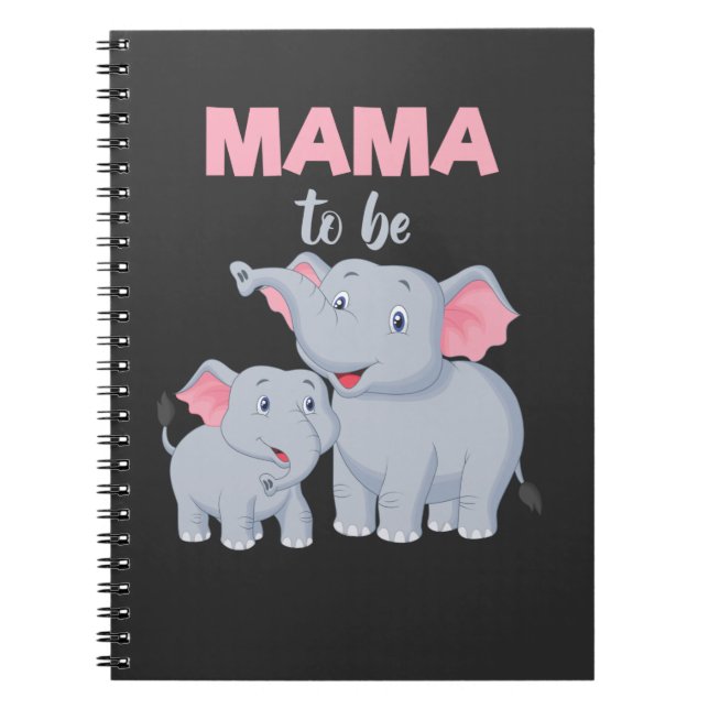 Future Mama Elephant Baby Shower Notebook (Front)