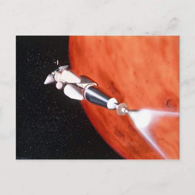 Future Manned Mars Mission in Orbit Postcard (Front)
