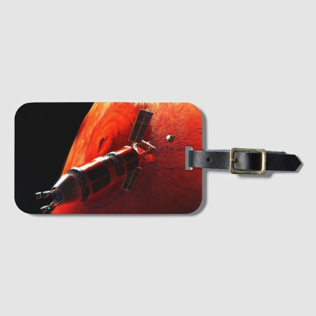 Future Manned Mars Mission Olympus Mons Luggage Tag (Front Horizontal)