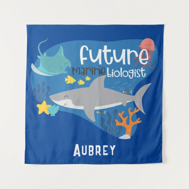 Future Marine Biologist Kids Room Tapestry (Front)