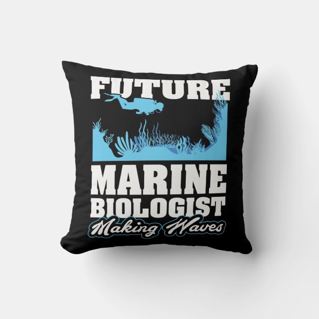 Future Marine Biologist making Waves Cushion (Front)