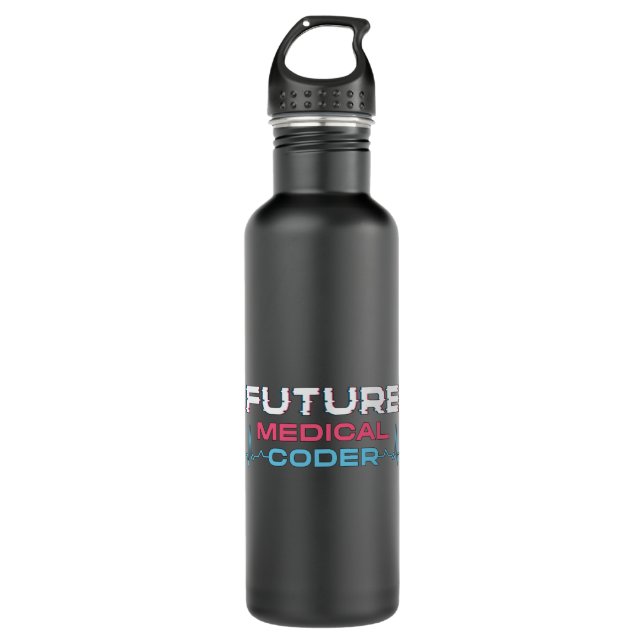 Future Medical Coder Coding ICD Coder Programmer 710 Ml Water Bottle (Front)
