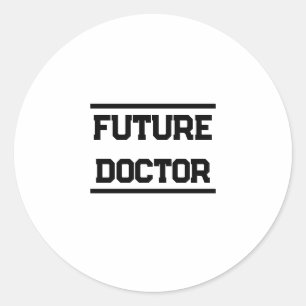 Future Medical Title Minimal Text Design Classic Round Sticker