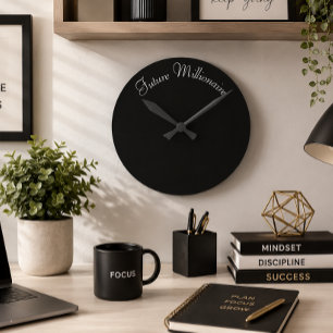Future Millionaire Inspirational Entrepreneurial Round Clock