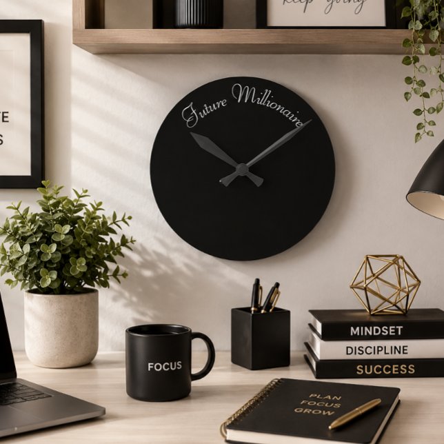 Future Millionaire Inspirational Entrepreneurial  Round Clock (Creator Uploaded)