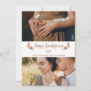 Future Mom Dad 2 custom Photos Happy Thanksgiving