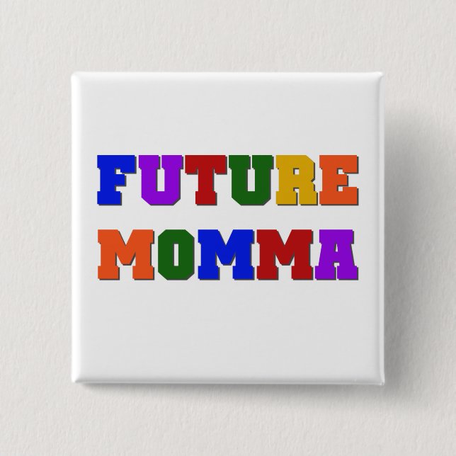 Future Momma Tshirts and Gifts 15 Cm Square Badge (Front)