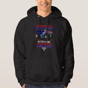 Future Monster Truck Driver Boy's Kids Monster Tru Hoodie