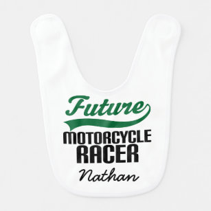 Future Motorcycle Racer Personalised Baby Bib