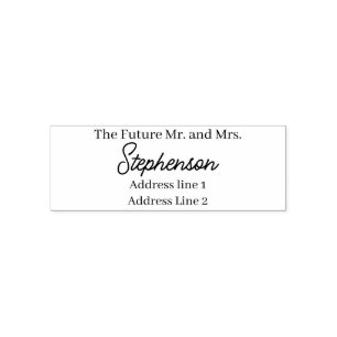 Future Mr and Mrs Custom Name Return Address Self- Self-inking Stamp
