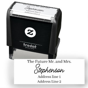 Future Mr and Mrs Custom Name Return Address Self- Self-inking Stamp