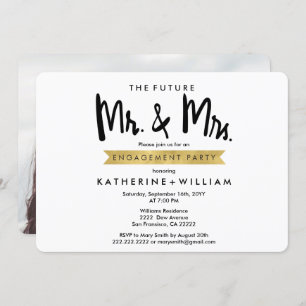 Future Mr and Mrs Custom Photo Engagement Party Invitation