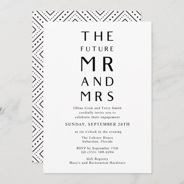 Future Mr and Mrs Engagement Party Invitation (Front/Back)
