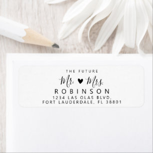 Future Mr and Mrs Heart Wedding Return Address