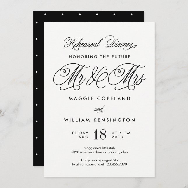 Future Mr and Mrs Rehearsal Dinner Invitation (Front/Back)