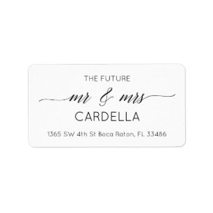 Future Mr and Mrs Return Address Label