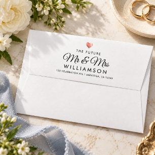 Future Mr and Mrs Rose Gold Engagement Party Envelope